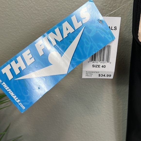 NWT The Finals Swimwear Black One Piece Swimsuit Butterfly Back Swim - Picture 8 of 10